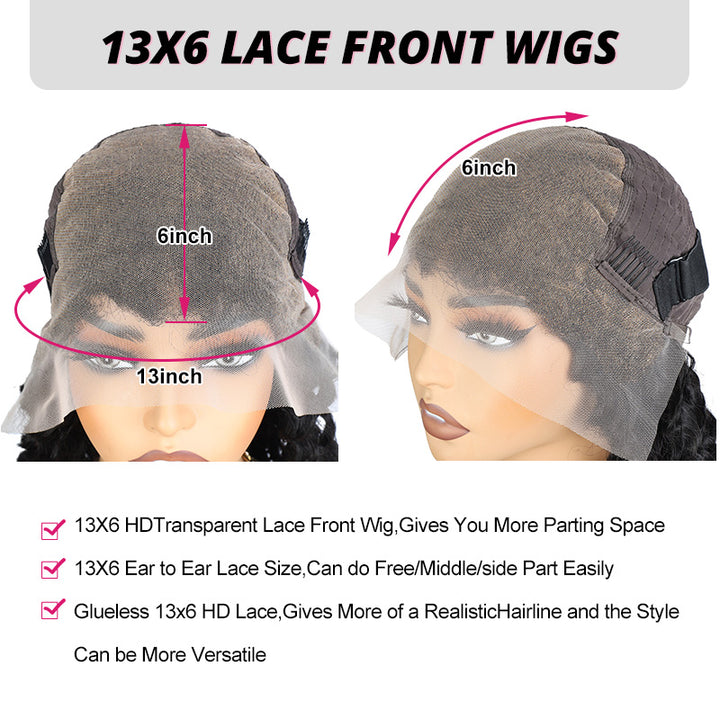 Burmese Curly Glueless Wig Pre-Cut Lace 7x6/13x6 HD Lace Front Wear Go Wig With Finger Coils Ends - AlloveHair