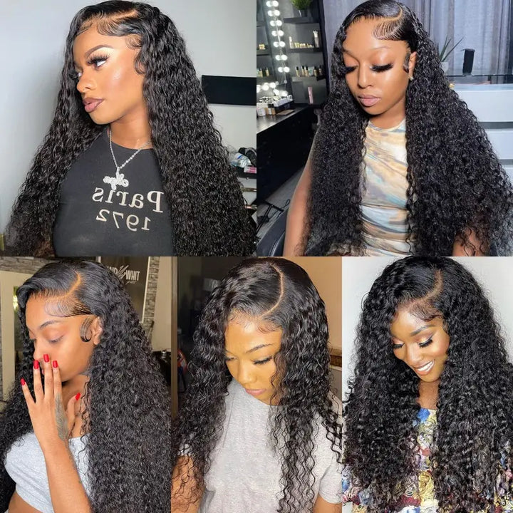 Malaysian Kinky Curly Virgin Human Hair 3 Bundles with 4*4 Lace Closure