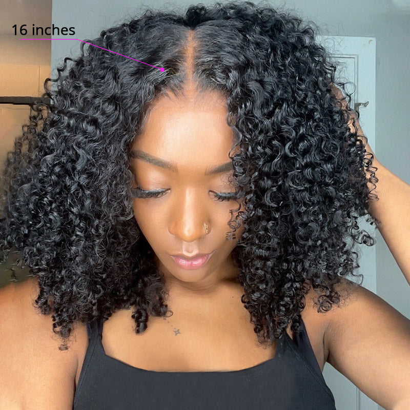 Allove Hair Wear Go Kinky Curly 13x4 5x5 Pre Bleached Tiny Knots Pre-Cut HD Lace Glueless Wig