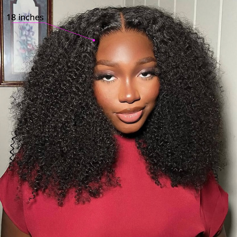 Allove Hair Wear Go Kinky Curly 13x4 5x5 Pre Bleached Tiny Knots Pre-Cut HD Lace Glueless Wig