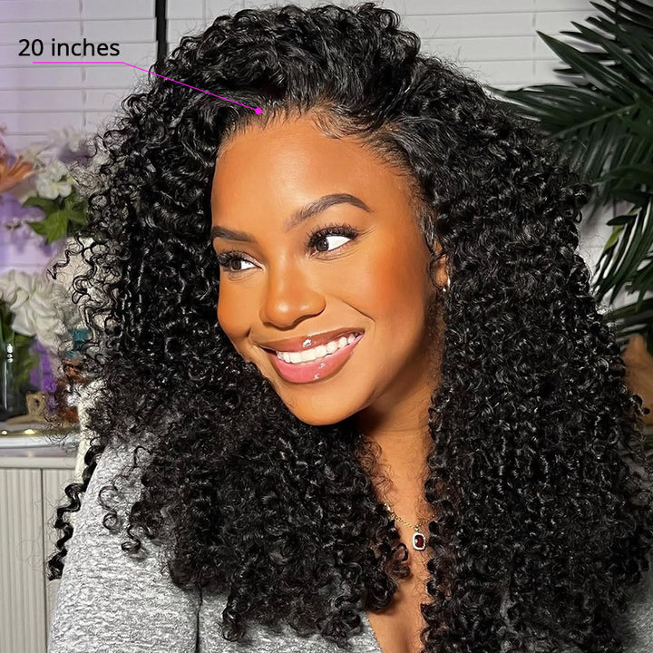 Allove Hair Wear Go Kinky Curly 13x4 5x5 Pre Bleached Tiny Knots Pre-Cut HD Lace Glueless Wig