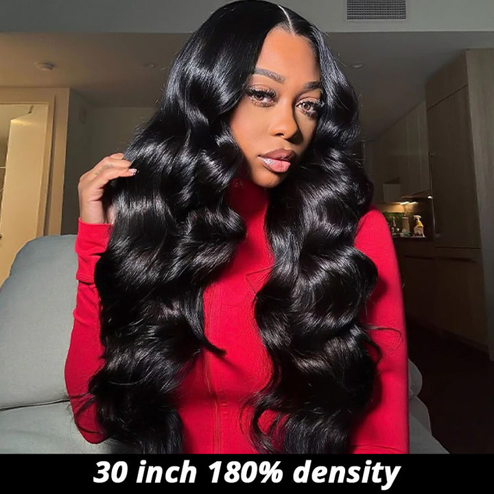 200% Density Body Wave 5x5 HD Lace Wig | Brazilian Human Hair | Bleached Knots | No Glue Needed - AlloveHair