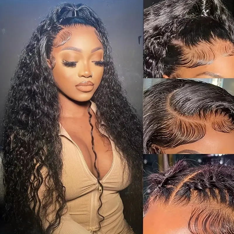 360 Lace Frontal Wig Brazilian Water Wave Lace Front Human Hair Wigs For Women
