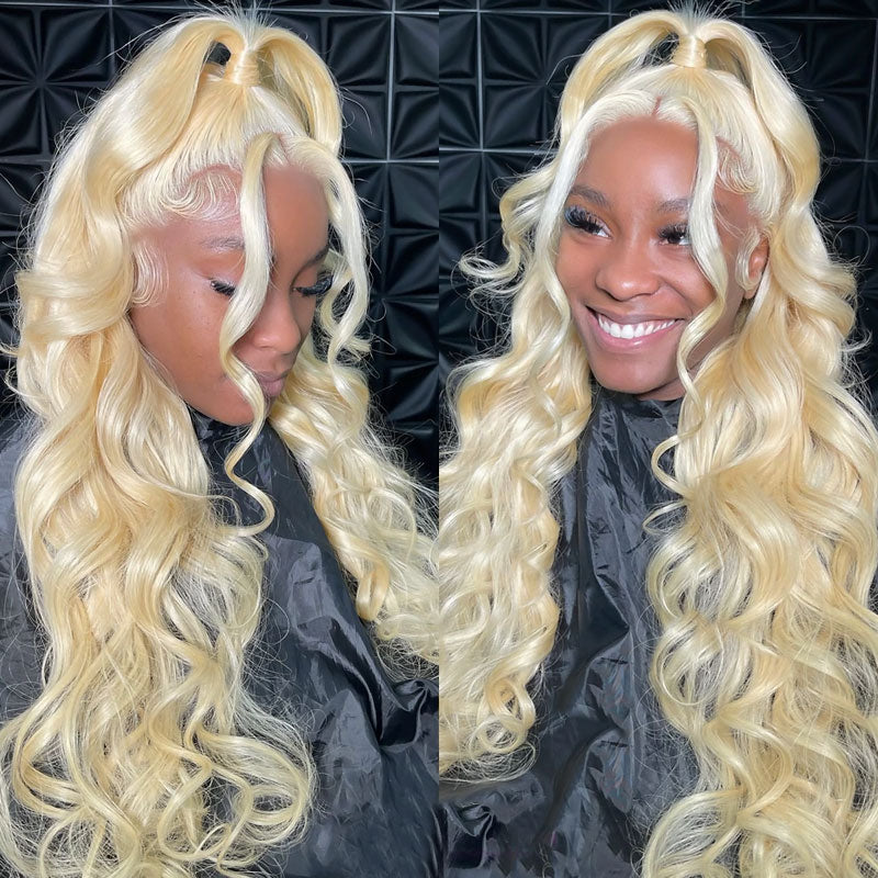 613 Blonde Color HD Full Lace Body Wave Human Hair Glueless Wig