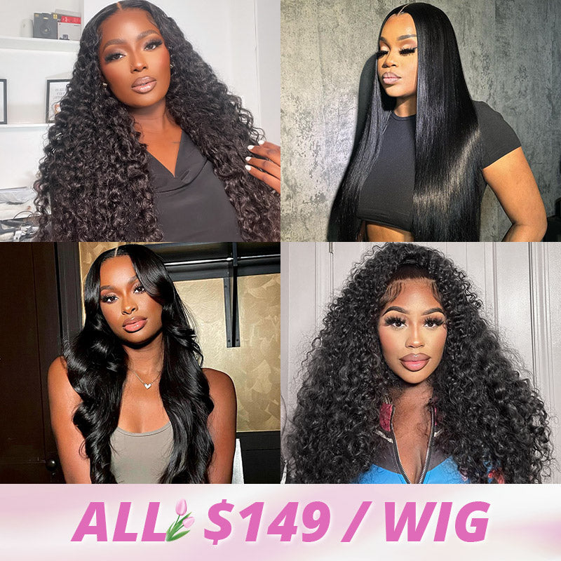 [Mother's Day Sale] $149 For 22 Inches Human Hair Wigs 13x6 Transparent HD Lace Frontal Wig