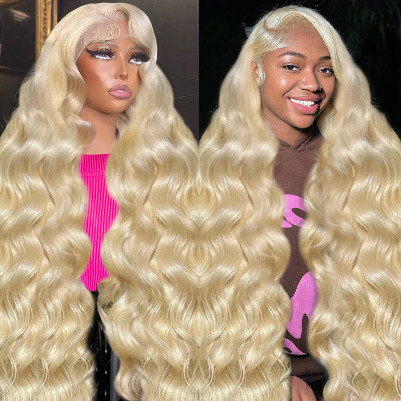 40Inch 613 Blonde 13*4 HD Glueless Lace Front Wig  Body Wave Human Hair