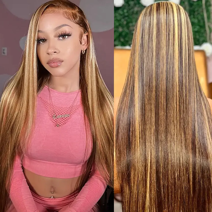 Allove Highlight Honey Blonde Color Brazilian Straight Human Hair Bundles