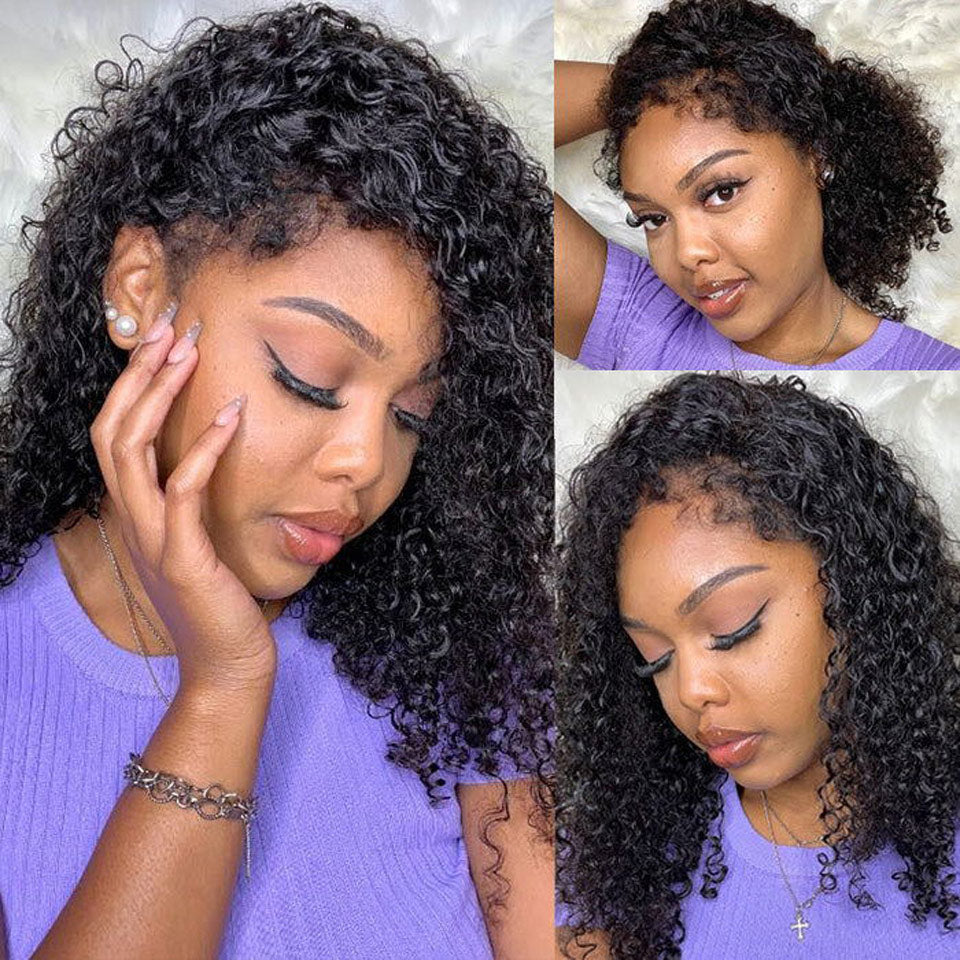 4C Edges Afro Kinky Curly Free Parting 13x4 Undetectable Lace Front with Curly Baby Hair