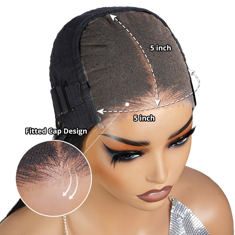 Allove Hair C-Shape Glueless Highlight Body Wave Lace Front Human Hair Wigs