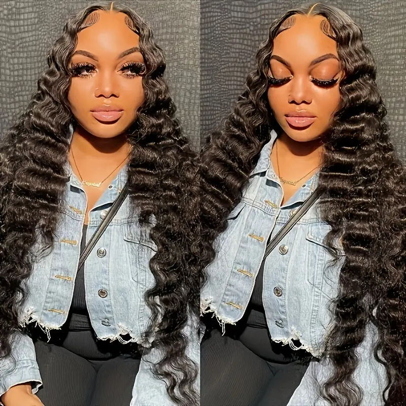 Allove Hair C-Shape Wear & Go 5x5 Loose Deep Wave Lace Wigs 180% Density For Beginners