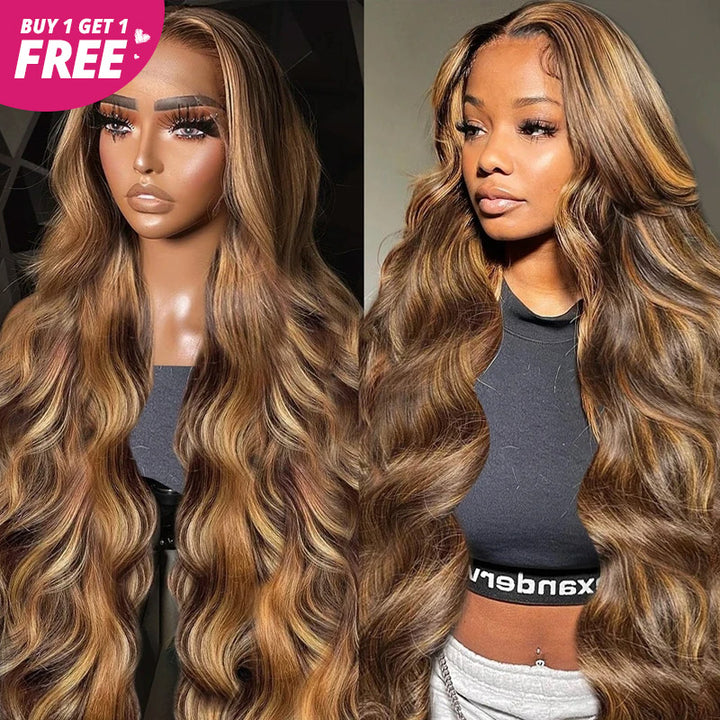 [Allove Bogo Free] 4/27 Highlight Wig 30 Inch Colored Glueless 13x4 HD Lace Frontal Wig For Women 180% Density