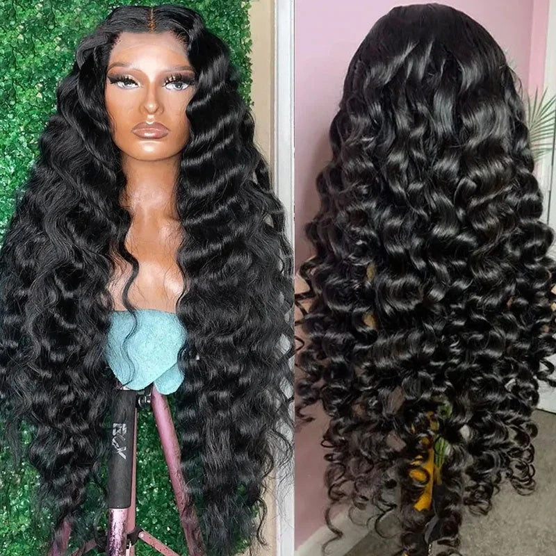 [Allove Bogo Free] 28" 30" 5x5 Transparent Lace Closure Wig Straight /BodyWave /Loose Deep Wave Pre Plucked Human Hair Wig 180% Density - AlloveHair