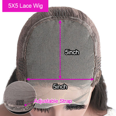 30 Inch Long Glueless Lace Wigs Kinky Straight Human Hair 5x5 Lace Closure Wigs Wear And Go Yaki Hair Wigs