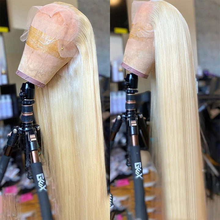 Allove Hair Wear Go 613 Blonde Color Preplucked Straight Glueless 13x4 Lace Front Wig