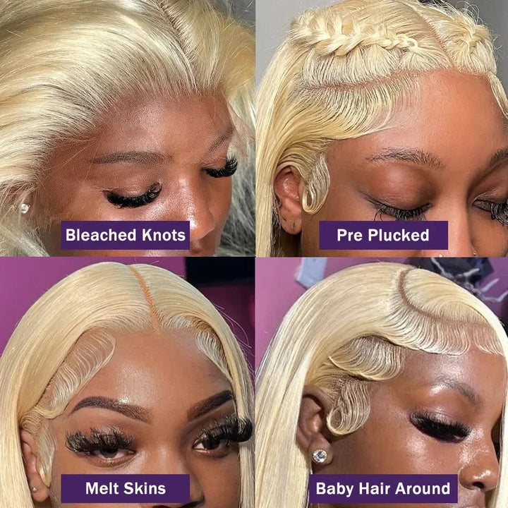 [Allove Bogo Free] 613 Blonde Straight 13x6 Lace Front Human Hair Wigs For Women Glueless Body Wave Wig Pre Plucked