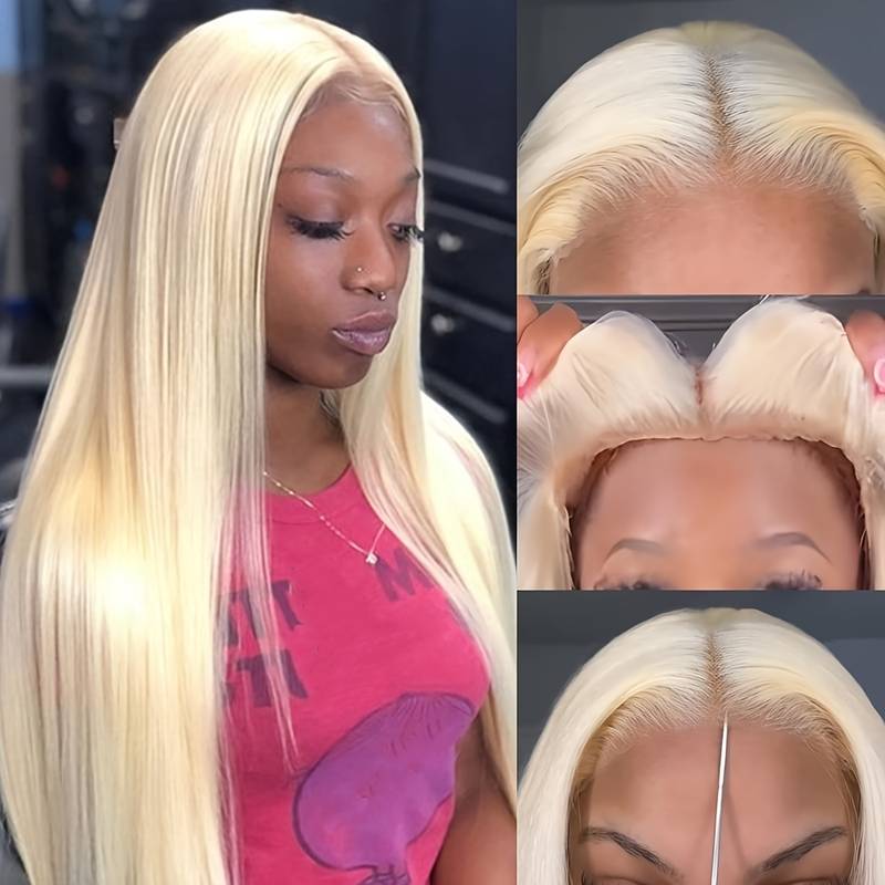 [New Year Sale] 28''= $179.99 Pre Cut & Pre Plucked & Bleached Knots Wear Go 13*4 Colored Lace Front Wigs 180% Density