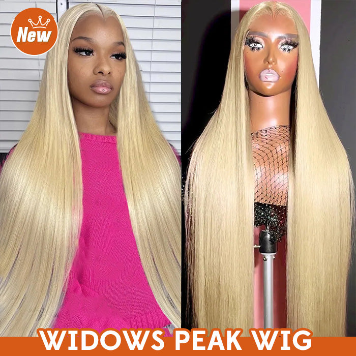 Widows-Peak-Wig|13*4 HD 613 Blonde Straight Wigs Ready To Wear Human Hair Wigs