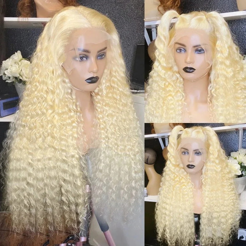 Glueless 30 Inch 613 Blonde 13x4 HD Lace Front Wigs Bone Straight Hair PPB Wigs