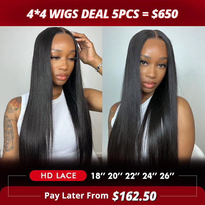 【Allove Hair Wholesale Package Deal】4*4 Wigs Deal 5pcs = $650