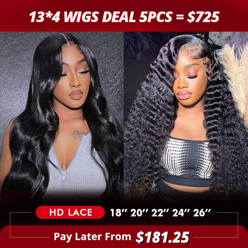 【Allove Hair Wholesale Package Deal】13*4 Wigs Deal 5pcs = $725