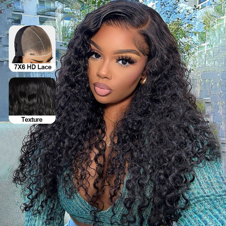 Allove Hair PartingMax Glueless Wig Water Wave 7x6 Closure HD Lace Wig