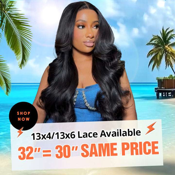 [32'' = 30'' Same Price $189] Pre Cut & Pre Plucked & Bleached Knots Ready To Wear 13*4 Lace Front Long Wigs 180% Density