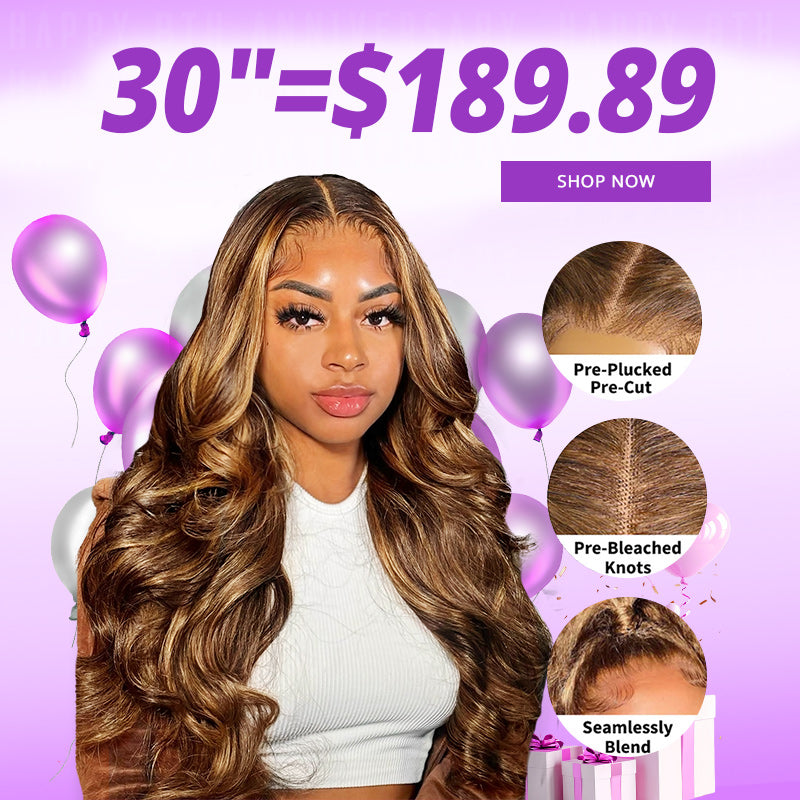 [ 70% OFF - No Code Needed] 13x4 30''= $189.89 13x6 30'' = $199.89 P4/27 Highlight Pre Cut & Pre-plucked & Bleached Knots Ready To Wear Lace Front Wig 180% Density - AlloveHair