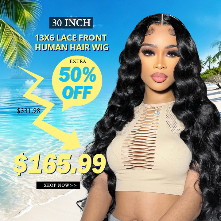 [Add to Cart 50% Off Automatically] 13x6 Lace front Wigs 30'' $165.99 180% Density Pre Everything