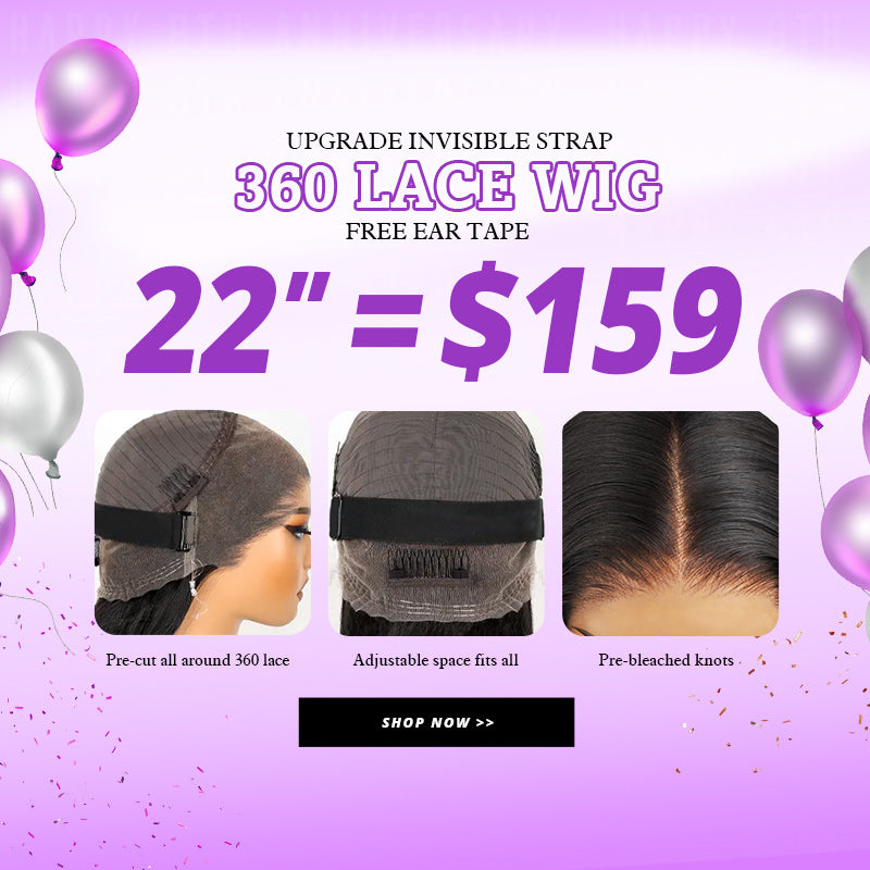 22'' = $159 Allove New Invisi-Drawstring Snug Fit 360 Lace Frontal Pre-Cut & Pre-Bleached Ready To Wear Human Hair Wig - AlloveHair
