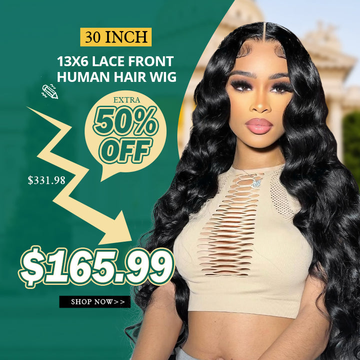 [Add to Cart 50% Off Automatically] 13x6 Lace front Wigs 30'' $165.99 180% Density Pre Everything - AlloveHair
