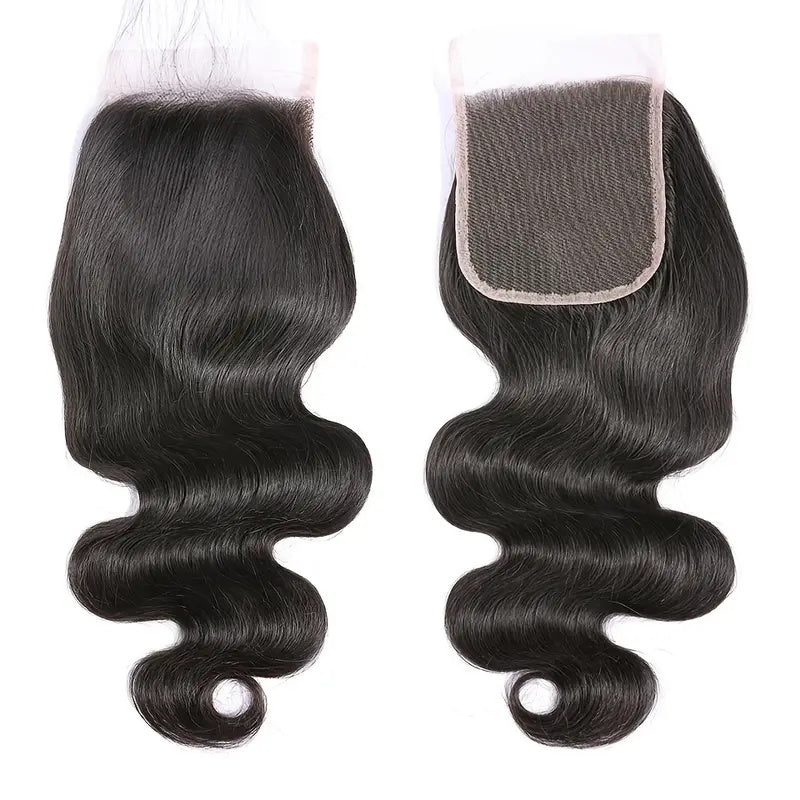 Allove Malaysian Body Wave Human Hair 3 Bundles with 4*4  HD Transparent Lace Closure