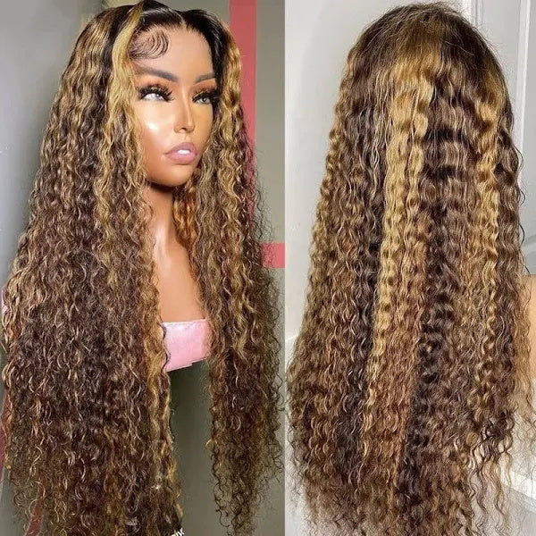 Bleached Knots Wear Go Wig | P4/27 Highlight Deep Wave Human Hair 5x5 Transparent Lace Wigs