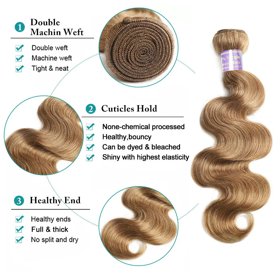 Allove Hair New Arrival Color 27# Body Wave Human Hair 3 Bundle Deals