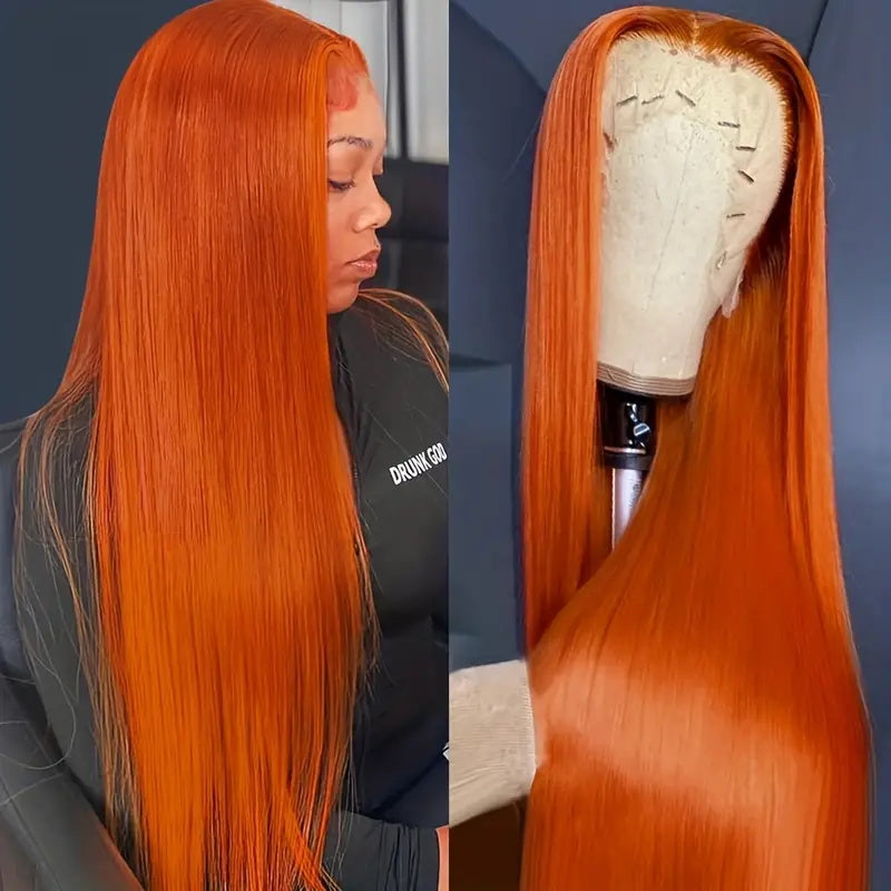 [Mother's Day Sale] Allove Hair Orange Ginger 13x6 Lace Front Human Hair Wig