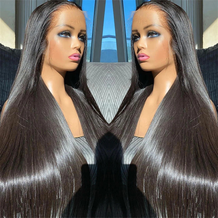 Overnight Shipping Straight 13x4 Lace Front Affordable Human Hair 28 Inch Wigs For Women Transparent Glueless Lace Wigs