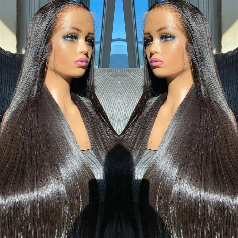 Overnight Shipping Straight 13x4 Lace Front Affordable Human Hair 28 Inch Wigs For Women Transparent Glueless Lace Wigs