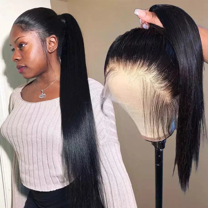 HD Transparent Straight 360 Full Lace Frontal Wig 100% Human Hair For Women