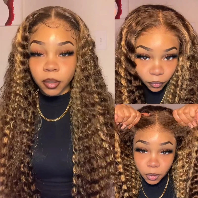 Bleached Knots Wear Go Wig | Real Glueless Curly Wig 5x5 HD Lace Front Highlights Colored Wig