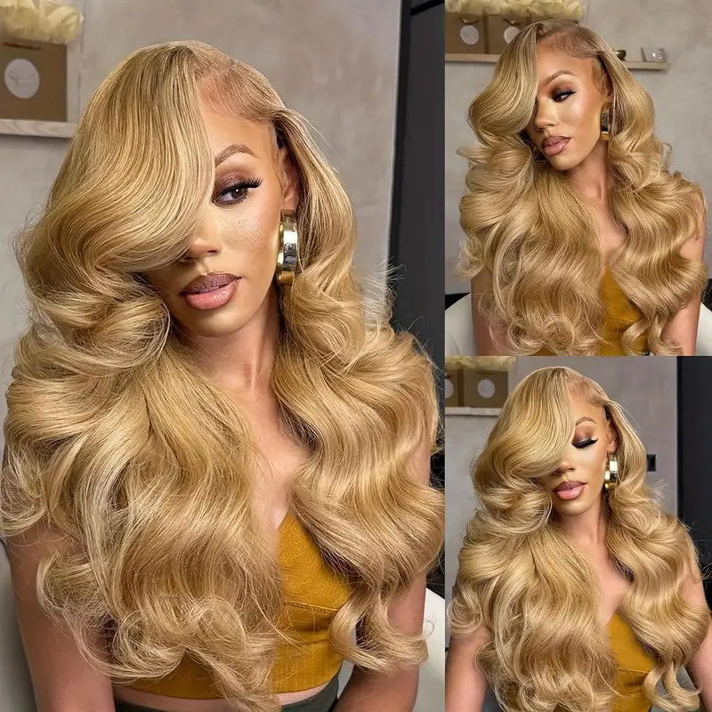 Allove Hair #27 Honey Blonde Body Wave 13x4 HD Lace Front Wig