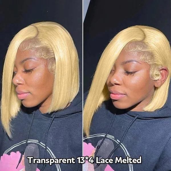 Bleached Knots Wear Go Wig | #613 Blonde 13*4 Straight Hair Lace Front Short Bob Wigs