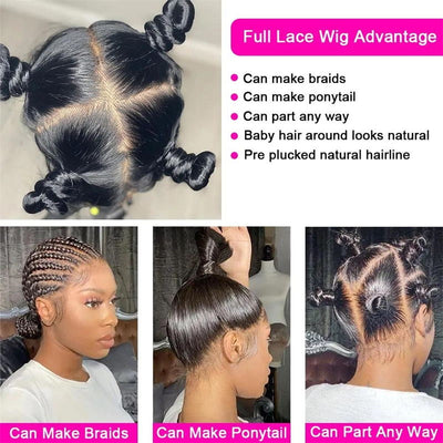 Full Lace Human Hair Body Wave Wigs HD Transparent Lace Wig For Black Women