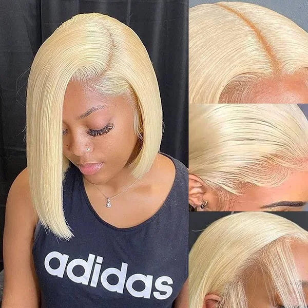 Bleached Knots Wear Go Wig | #613 Blonde 13*4 Straight Hair Lace Front Short Bob Wigs