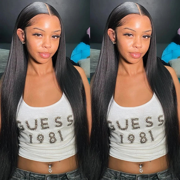 Overnight Shipping Straight 13x4 Lace Front Affordable Human Hair 28 Inch Wigs For Women Transparent Glueless Lace Wigs