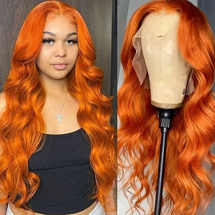 [Mother's Day Sale] Allove Hair Orange Ginger 13x6 Lace Front Human Hair Wig