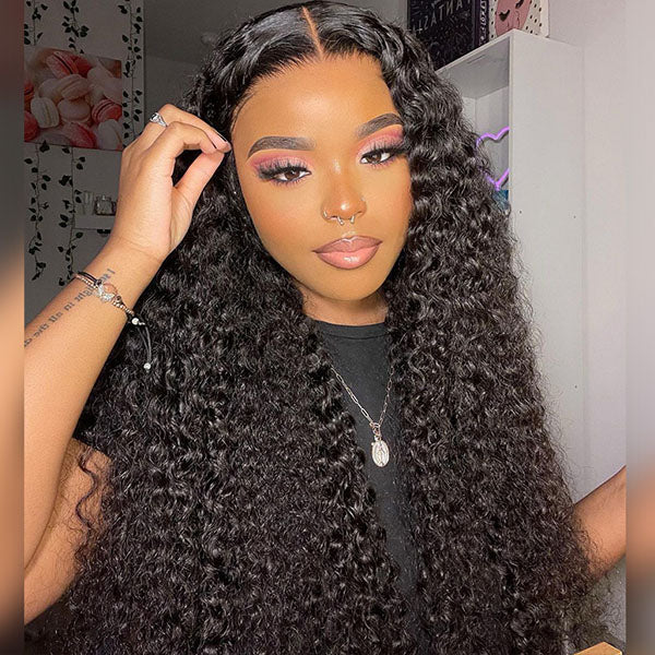 Bleached Knots Wear Go Wig | Curly Hair HD Invisible 13x4 Lace Front Human Hair Wigs with Pre Plucked