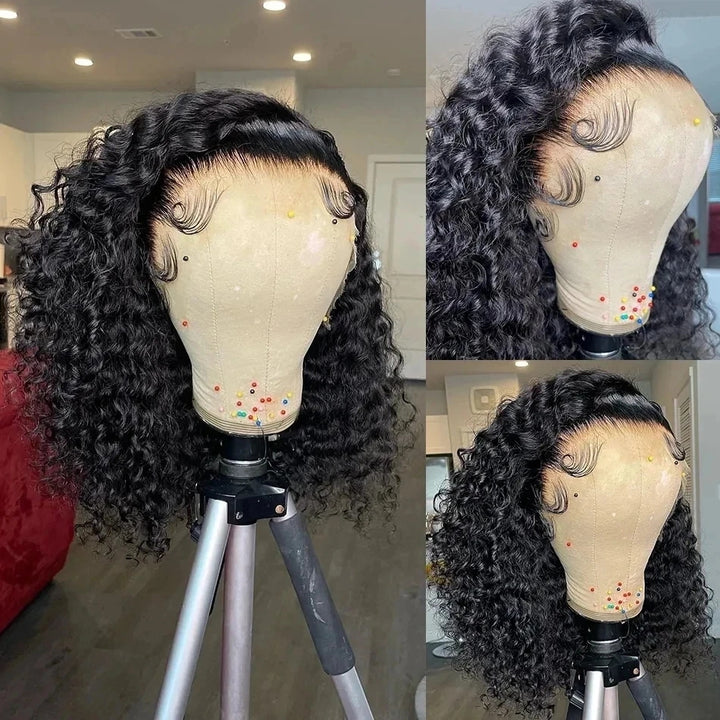 4x4 Curly Hair Short Bob Wig Brazilian 13x4 HD Lace Front Wigs