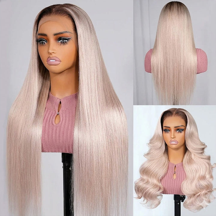 Ash Blonde Ombre Glueless Wig Body Wave Wig