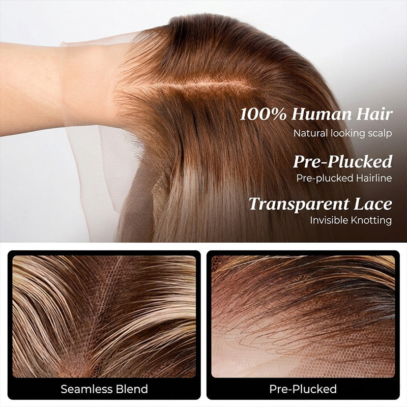 Ash Blonde Ombre Glueless Wig Body Wave Wig