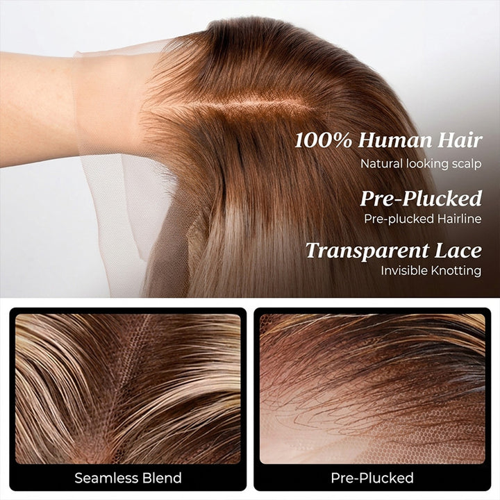 Ash Blonde Ombre Glueless Wig Body Wave Wig
