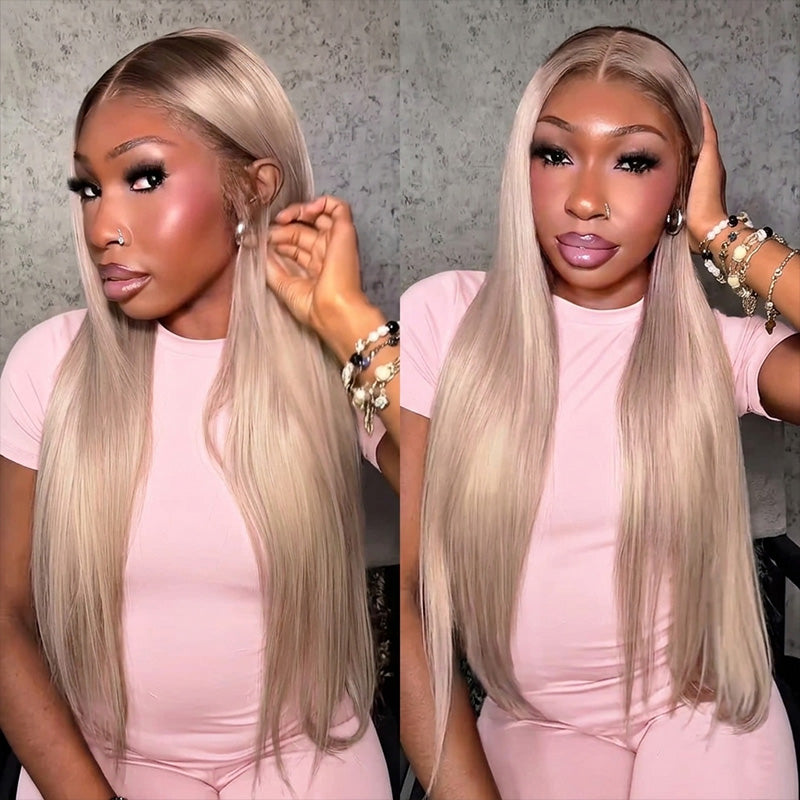 Ash Blonde Ombre Glueless Wig Body Wave Wig